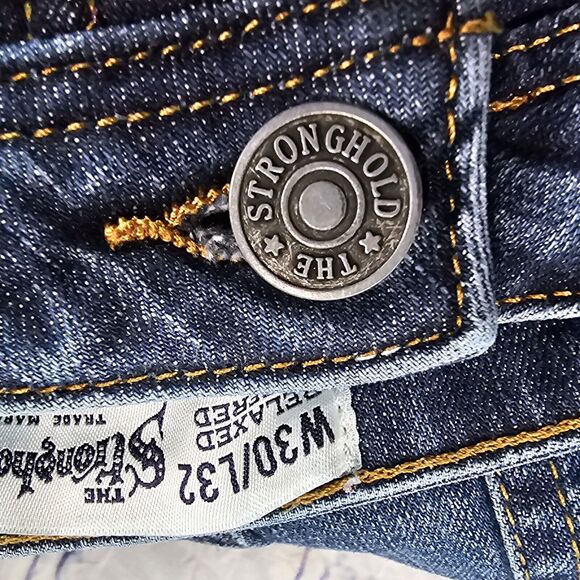 The Stronghold MENS SZ 30X32 Selvedge Jeans Denim Relaxed Tapered Button Fly Fit - Picture 16 of 16